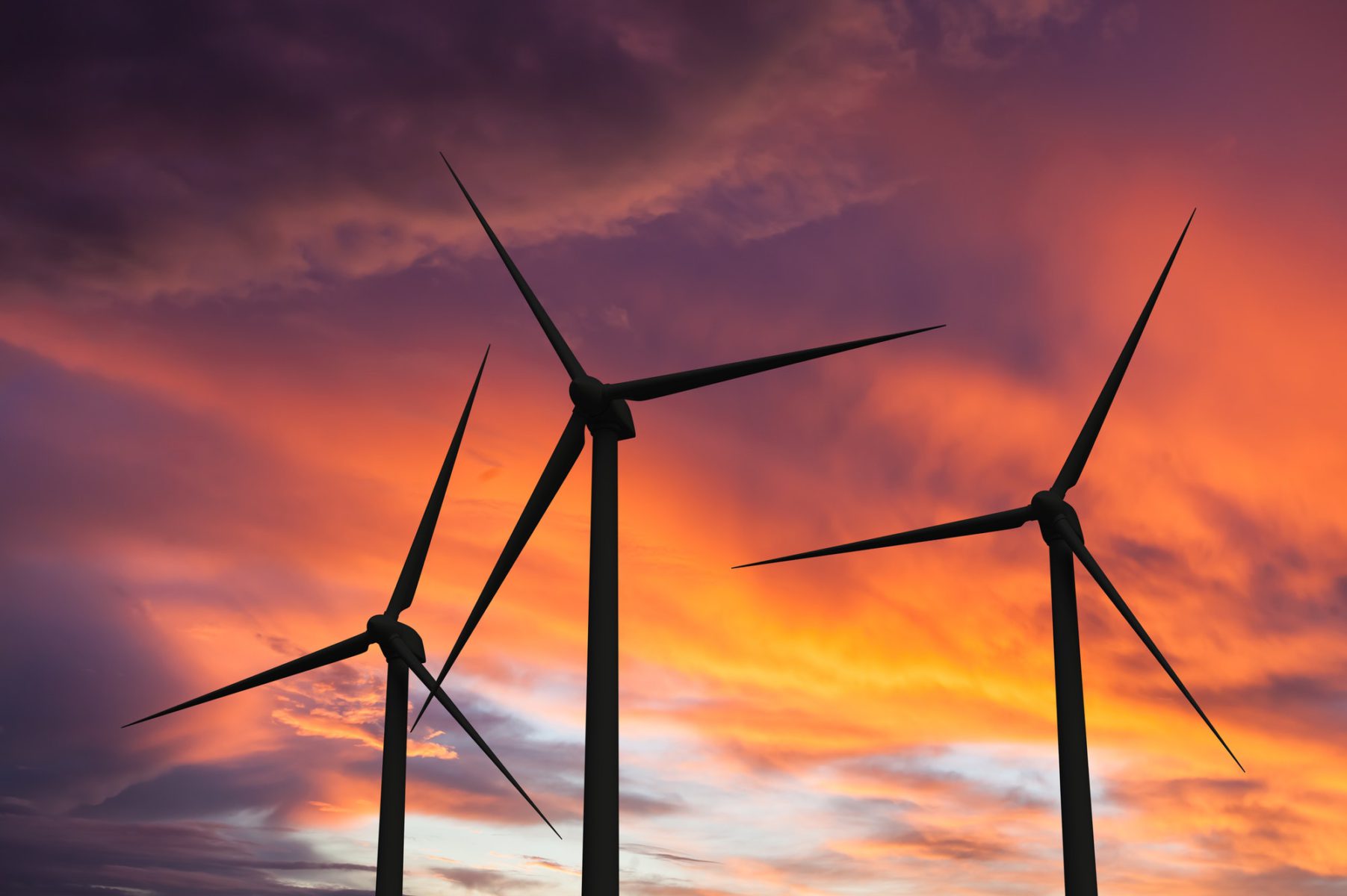 Wind generator turbines in sky